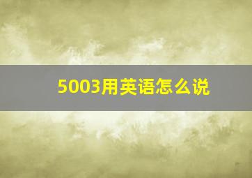 5003用英语怎么说