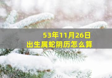 53年11月26日出生属蛇阴历怎么算