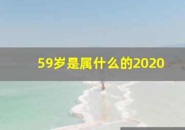 59岁是属什么的2020