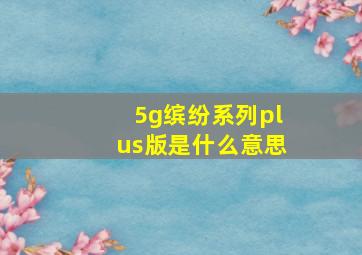 5g缤纷系列plus版是什么意思