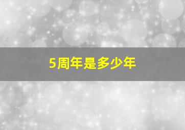 5周年是多少年