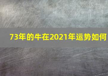 73年的牛在2021年运势如何