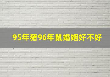 95年猪96年鼠婚姻好不好