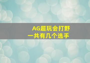 AG超玩会打野一共有几个选手