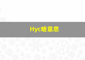 Hyc啥意思