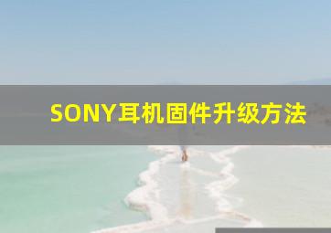 SONY耳机固件升级方法