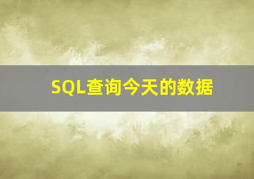 SQL查询今天的数据