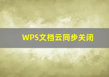 WPS文档云同步关闭