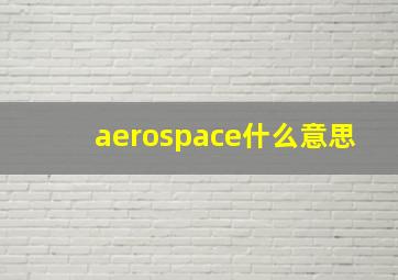 aerospace什么意思