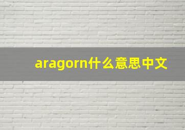 aragorn什么意思中文