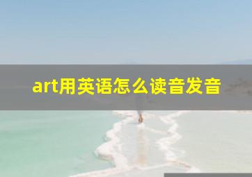 art用英语怎么读音发音