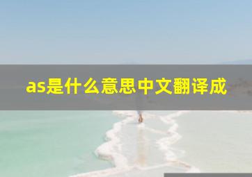 as是什么意思中文翻译成