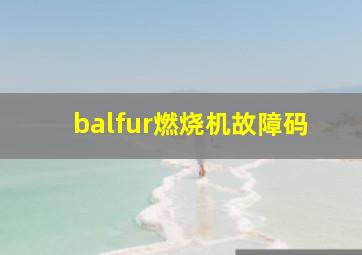 balfur燃烧机故障码