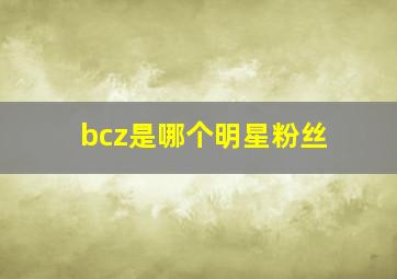 bcz是哪个明星粉丝