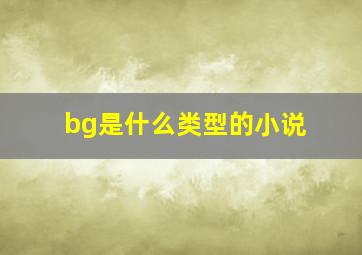 bg是什么类型的小说