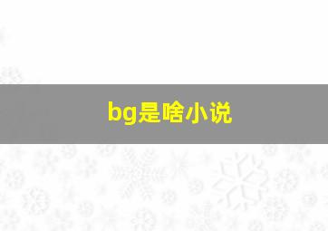 bg是啥小说