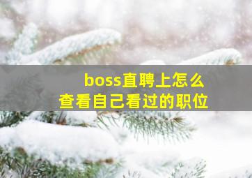 boss直聘上怎么查看自己看过的职位