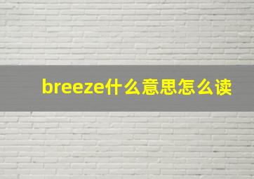 breeze什么意思怎么读