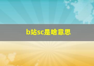 b站sc是啥意思