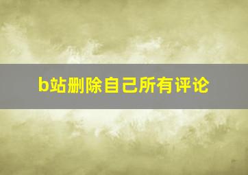 b站删除自己所有评论