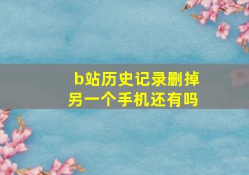 b站历史记录删掉另一个手机还有吗