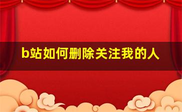 b站如何删除关注我的人