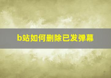 b站如何删除已发弹幕