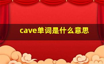 cave单词是什么意思