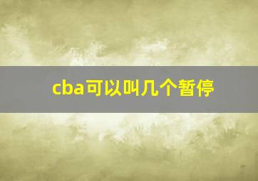 cba可以叫几个暂停