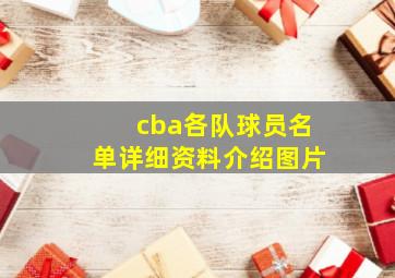 cba各队球员名单详细资料介绍图片