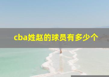 cba姓赵的球员有多少个