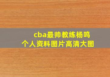 cba最帅教练杨鸣个人资料图片高清大图