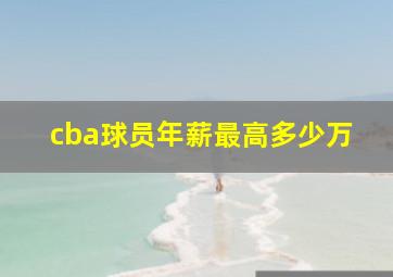 cba球员年薪最高多少万