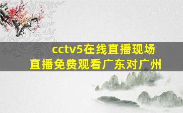 cctv5在线直播现场直播免费观看广东对广州