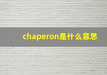 chaperon是什么意思