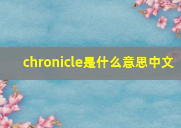 chronicle是什么意思中文