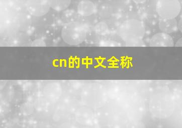 cn的中文全称