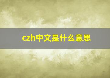 czh中文是什么意思