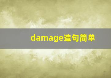 damage造句简单