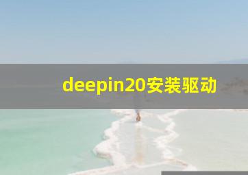 deepin20安装驱动