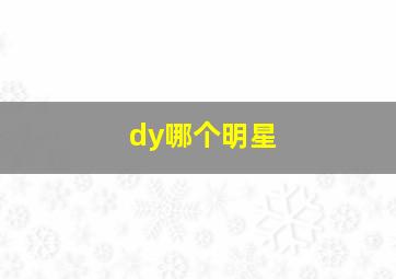 dy哪个明星