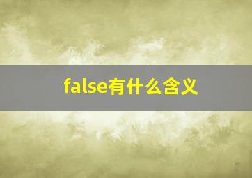 false有什么含义