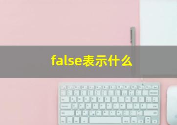 false表示什么