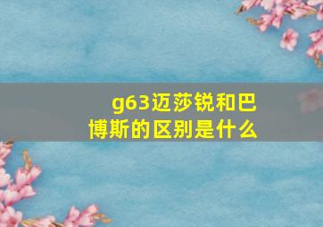 g63迈莎锐和巴博斯的区别是什么