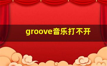 groove音乐打不开