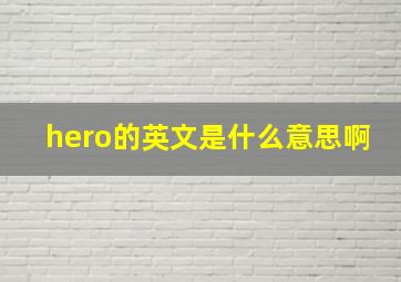 hero的英文是什么意思啊