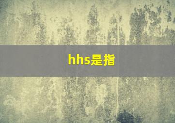 hhs是指