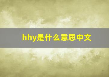 hhy是什么意思中文