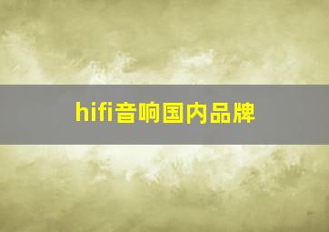 hifi音响国内品牌