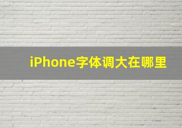 iPhone字体调大在哪里